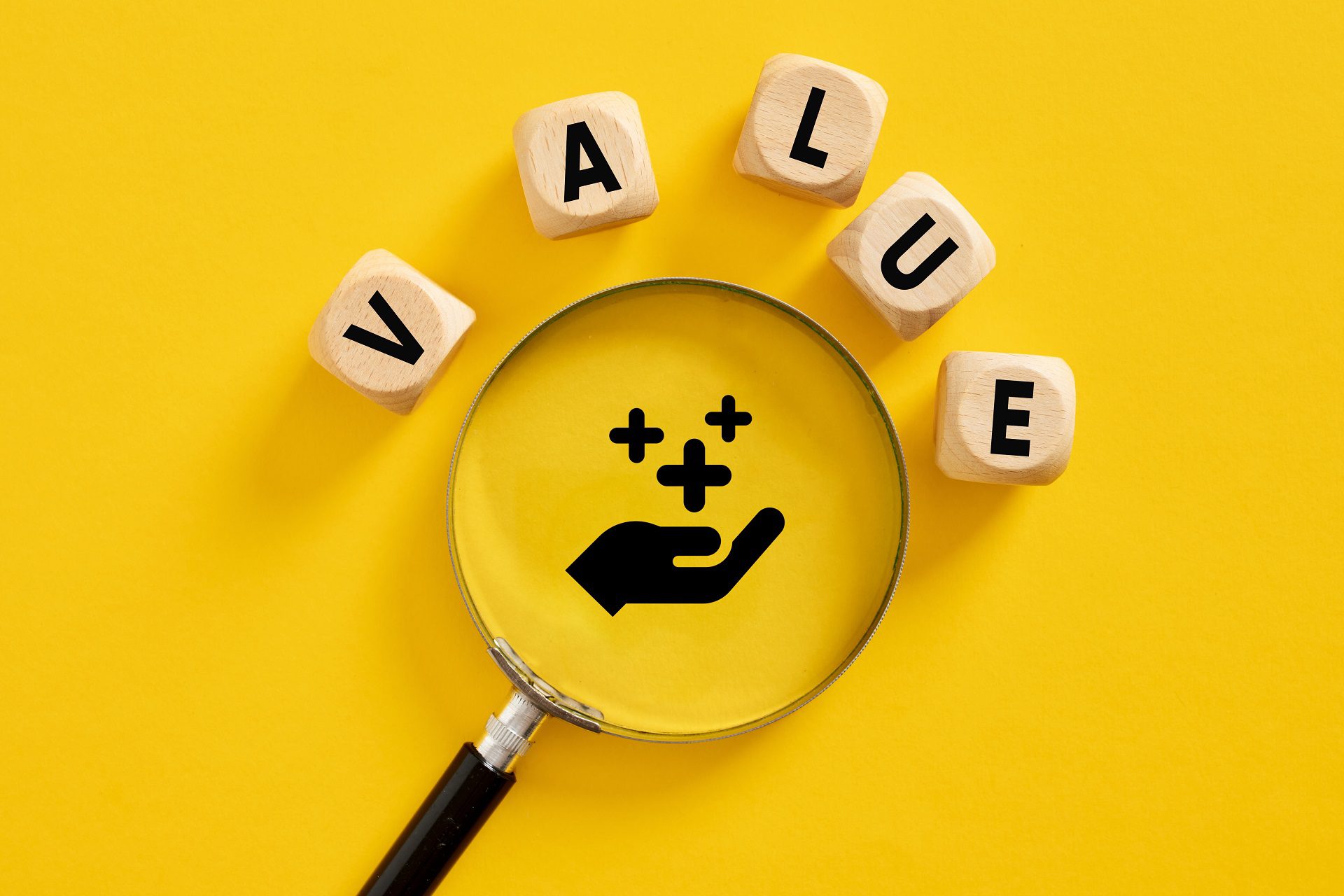 image of wooden blocks spelling out value; symbollizes its importance to email conversion rate