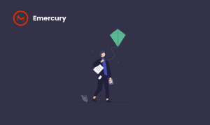 An illustration of a person holding an envelope in one hand, and flying a kite with the other. Symbolically representing what email marketing for small businesses