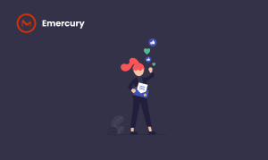 An illustration of a woman holding an email envelope, with like and heart icons bubbling up over her. Symbolizes implementing email marketing best practices