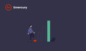 an illustration of a person climbing vertical bars, symbolically represents the stages of the marketing funnel